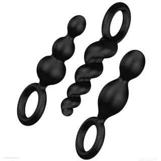 Sada análních kolíků SATISFYER Plugs set of 3 pack black