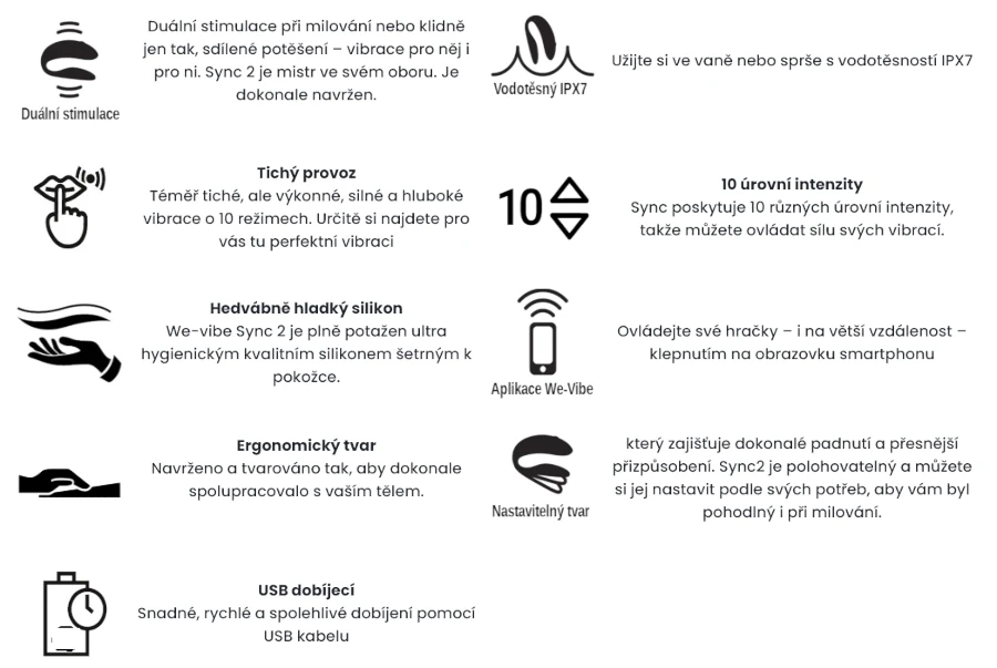 we-vibe sync 2 pink vlastnosti